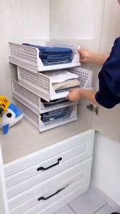 Stackable Clothers Folding Storage Rack Clothers Layered Partition Shelf With Dress Storage Organizer for Home Storage Tools