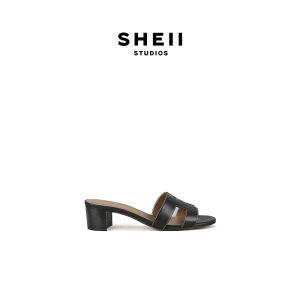 SHÉII | Dép Da Hình H Gót Thô 5cm