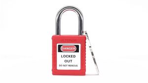 Kunci Keamanan Gembok Rekayasa Kunci Plastik Belenggu Baja 25mm Nilon Non-Konduktif Keselamatan Gembok Dengan 2 Kunci Unik