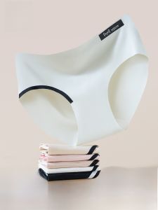 MiiOW | กางเกงชั้นในผู้หญิง Ice Silk Seamless Pure Cotton Extended 2025 ใหม่ กางเกงขาสั้นสามเหลี่ยมระบายอากาศสำหรับผู้หญิง กางเกงชั้นในแบบไม่มีรอย