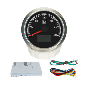 Máy Đo Tốc Độ Chống Nước RHAXEL 85mm 8000 Vòng/phút Với Áp Suất Dầu Nhiệt Độ Nước Đồng Hồ Đo Giờ 9-32V 7 Đèn Nền Để Giám Sát Động Cơ