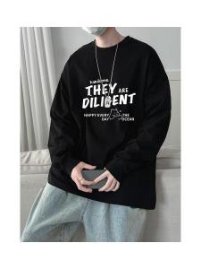 Áo Thun Cotton Dài Tay in Chữ Hoạt Hình Gấu Cho Nam Mùa Xuân Thu Thường Ngày in Hình Hoạt Hình Cotton Nguyên Chất