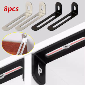 8pcs Adjustable Bracket 90 Degree L-Shaped Right Angle Bracket Fixed Furniture Connecting Corner Code