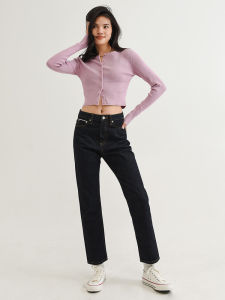 Zuccos 320 Series Japanese Style High Waist Straight Leg Jeans Womens Slim Fit Loose plus Size Bootcut Denim Pants Deep Color