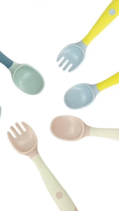 Gratis Ongkir -  Sendok dan Garpu Bayi / Baby Training Spoon / Baby Safe Training Spoon / Set Alat Makan Bayi