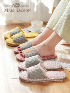 รองเท้าแตะพื้นผิวลื่นป้องกันการลื่นสามชั้นหนาแบบใหม่สำหรับคู่รักผู้ชายและผู้หญิง รองเท้าแตะในร่มแบบไม่ทำเสียง รองเท้าแตะพื้นผิวเรียบเนียน