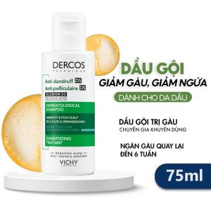 Dầu Gội Sạch Gàu Dercos 75ml Cho Da Đầu Dầu Ngứa Vichy Dercos Technique Anti Dandruff & Itchy Scalp Dermatological Shampoo