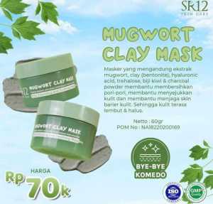 Mugwort CLAY MASK SR12 / MEMBERSIHKAN PORIPORI/MEMPERBAIKI SKIN BARIER/BIS DIGUNAKAN SEMUA JENIS KULIT
