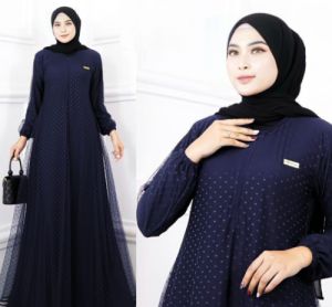 JESSY ACC BELLA MAXI BO LD 100 CM PB 138 CM SHAKILA MIX TILE POLKA: Baju Gamis Terbaru 2023