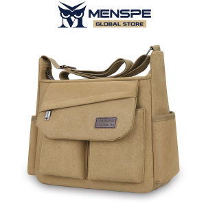 MENSPE Mens Shoulder Bag Thick Canvas Bag Waterproof Messenger Bag  Commuter Bag Retro Lightweight Casual Bag Fashion Leisure Sport Street Bag for College Student