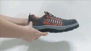 Sepatu Pria Sepatu Safety LINNEX Warna ABU (Ujung Besi + Kevlar) Anti Tusuk Sepatu Sefty Lari Sneakers Jogging Sepatu Olahraga