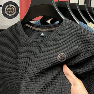 Mens short sleeved T-shirt middle-aged summer business casual loose polo shirt