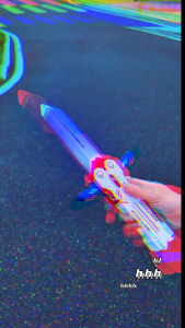 Mecha Glowing Retractable Butterfly Knife Toy | Fidget Stress Relief Light Up Play Prop