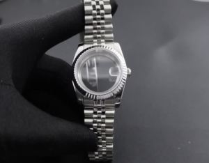 SKX Mod 36mm/40mm NH35 Fluted Bezel Watch Case For S Crown For NH34 NH35 NH36 NH38 4R35 Sapphire Glass Movement 28.5mm Dial Part