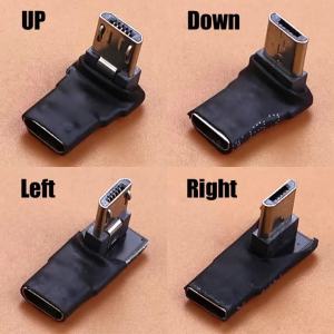 1 Cái 90 ° Khuỷu Tay Micro USB Nam Sang Nữ Adapter Cắm Jack Kết Nối Cho Điện Thoại/Máy Tính Bảng Sạc & Cáp Nối Dài Dữ Liệu Màu Đen