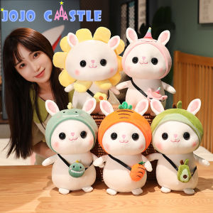 JOJO CASTLE 30/40CM Cute Rabbit Plush Toy Cosplay Unicorn Dinosaur Sunflower Carrot Avocado Rabbit Soft Toys Girl Plushies Stuffed Sleep Bunny Doll Birthday Gift