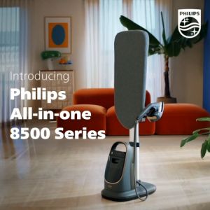 Philips AIS8540/80 | All-In-One Ironing Solution | Easy Handling Superior Performance | Optimal TEMP Tech - No Burns | Dual Heat Tech - Powerful Steam | Multi-angle Board | Fast Heating | Large detachable 1.2L Tank | Integrated Wheels | Official Store