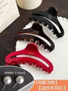 French Vintage Large Size Acetate Hair Claw Womens New 2025 Luxury Feeling Back of Head Bun Shark Hair Claw Headwear