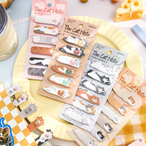 Cat Notes Double Gummed Paper Index Stickers Cute Cartoon Cat Sticky Notes Notebook Classification Mark Small Strip Note Sticker