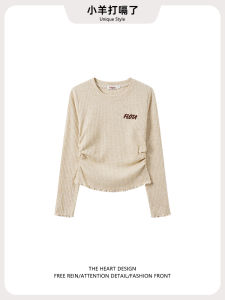 Áo Len Dệt Kim Dài Tay Cổ Tròn Thêu Chữ Phong Cách Hàn Quốc Dành Cho Nữ Mùa Thu 2025 Áo Sơ Mi Ngọt Ngào Có Viền Tai Thỏ