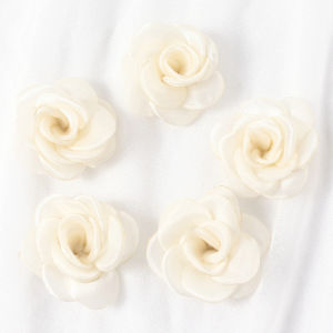 5Pcs/Lot Pink Camellia Rose Chiffon Fabric Flower for Home Room Wedding Invitation Artificial Flowers for Dress Decorations