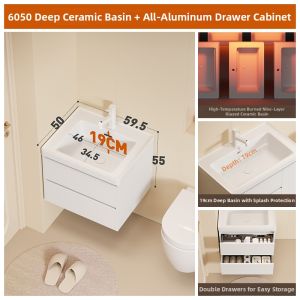 LANGXIANG | Deepened Aluminum Honeycomb Bathroom Cabinet 80cm