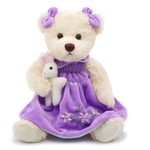 Vải Nhung Teddy Bear Quần Áo Màu Tím Quà Tặng Đồ Chơi Vải Nhung Quần Áo Cho Teddy Bear Quà Tặng Cho Bé Gái Từ 2-14 Tuổi