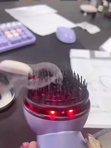 Massage Comb Red Light 360° Kneading 2 Level 167*Massage Bristles Vibration 3*Essential Oil Cartridges Atomization Head Massager