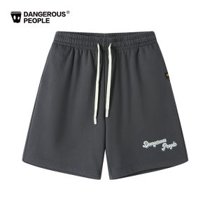 Dangerous People American Style Color Block Letter Drawstring Knitted Shorts Casual Loose Fit Teenage Fashion Spring Summer