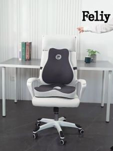 Memory Foam Office Chair Cushion Car Seat Support Waist Pillow Massage Lumbar Orthopedic Pillow Buttock Coccyx Cushion Back Pads Set