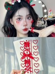 New Year Makeup Childrens Facial Decoration Self-Adhesive Diamond Stickers Stage Sparkling Heart Butterfly Knot Moon Star Colorful Diamonds