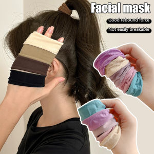 5pcs Towel Head Rope Solid color Wide Seamless Hair Ring Elegant High Elastic Thickened Korean Style Rubber Bands Kids