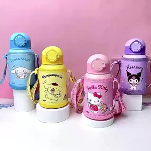 [FREE SIKAT SEDOTAN] 2 IN 1 SANRlO TUMBLER TERMOS ANAK BOTOL MINUM BOTOL AIR TAHAN PANAS DAN DINGIN TAS 600ML