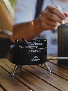 Naturehike Outdoor Portable Three Head Stove Windproof Gas Stove Card Stove Camping Tea Boiling Water Stove