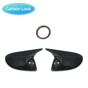 For Mazda 2 Mazda 3 1.6 Side Rearview Mirror Cover Wing Mirror Cap With the painted color ABS Carbon fiber glossy black
