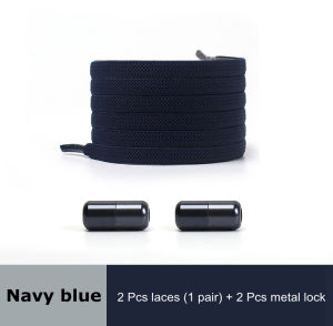 1 Pair No Tie Shoelaces For Sneakers Elastic Shoe Laces Round Colorful Metal Lock Lazy Shoes Lace Quick put on and take off