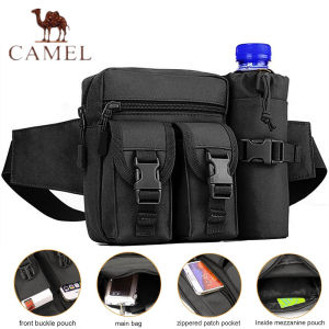 Camel Unistrengh Tactical Fanny Packs Pouch With Water Bottle Pocket Holder Waterproof Molle Waist Pack Hip Belt Bag