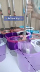 TERBARU Spin Mop Alat Pel Putar Otomatis Stainless Steel Lantai Super Bersih + Ember Multifungsi Cepat Kering Bahan Premium LIVING STORE77