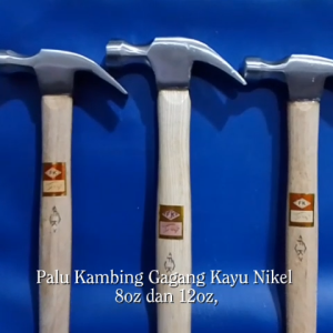 Palu Kambing Gagang Kayu Nikel 8oz & 12oz: Alat Tukang Kayu Berkualitas