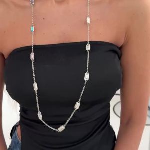 Ingemark Elegant Colourful Rhinestone Long Necklace Women Trendy Exquisite Shiny Crystal Choker Bohemian Sweater New Jewelry