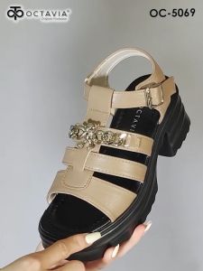 OCTAVIA Sandal Slingback Wedges Heels Wanita Bear Series #OC-5069