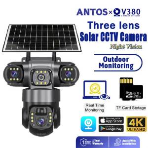 【BUY 1 TAKE 1】V380 Pro Solar CCTV Camera Wifi connect Outdoor IP Security Cameras Color Night Vision Two-Way Audio Waterproof Surveillance