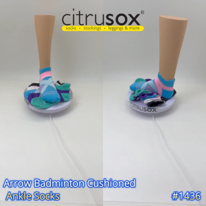 CITRUSOX Arrow Badminton Cushioned Ankle Socks (22-25cm fits EU36-40) #1436