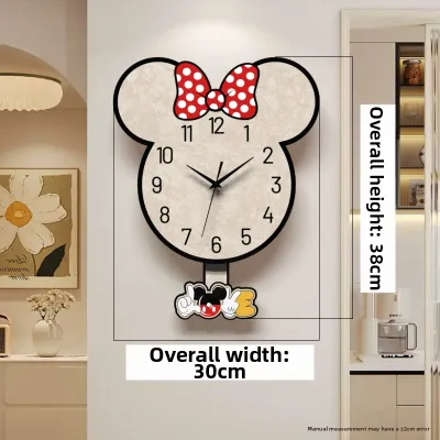 Cute Mickey Style Silent Decorative Wall Clock Easy Mount