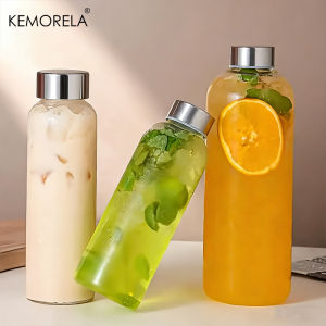 Glass Sports Water Bottle with Lid Leak-Proof And Heat-Resistant 500/750/1000ML for Travel And Storing Such As Juices Smoothies