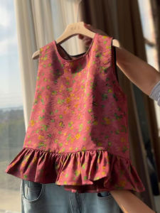 YUFUQING | New Chinese Style Vintage Floral Round Neck Sleeveless Shirt Womens Loose Top Summer Design Sense Atmosphere Long Pants