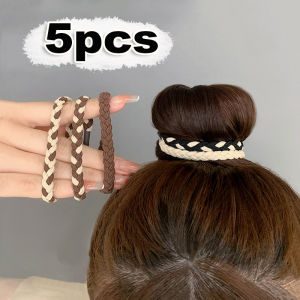 5pcs/pack Women Girls High Elastic Hair Ties Braided Rubber Bands Scrunchies Ponytail Hair Holders Fashion Headband Hair Accessories