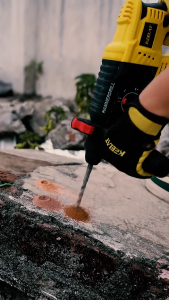 KEELAT Brushless Cordless Rotary Hammer Drill Electric Impact Drill for Concrete Wall Brick Drilling Machine Power Tool Heavy Duty Hand Drill Screwdriver Compatible Battery Powered Tool Kit