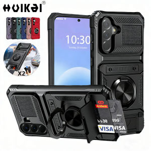 For Samsung Galaxy A57 5G Galaxy A37 A56 A36 Case Card Holder Rotated Ring Kickstand Layer Heavy Shockproof Wallet Phone Cover