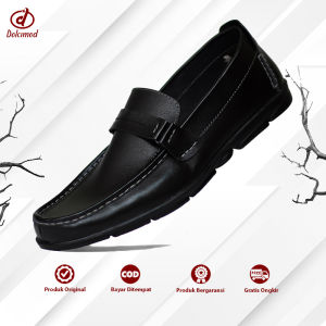 DOLCIMOD - Sepatu Pantofel Pria Kulit Sapi Formal Slip On Loafers Acara Resmi Kerja Kondangan Pesta Mewah Cowok Keren Buat Gayak Kantor Import Fladeo Bunut Cardinal Terbaru Terlaris Moccasin Fladeo Yongki Komaladi